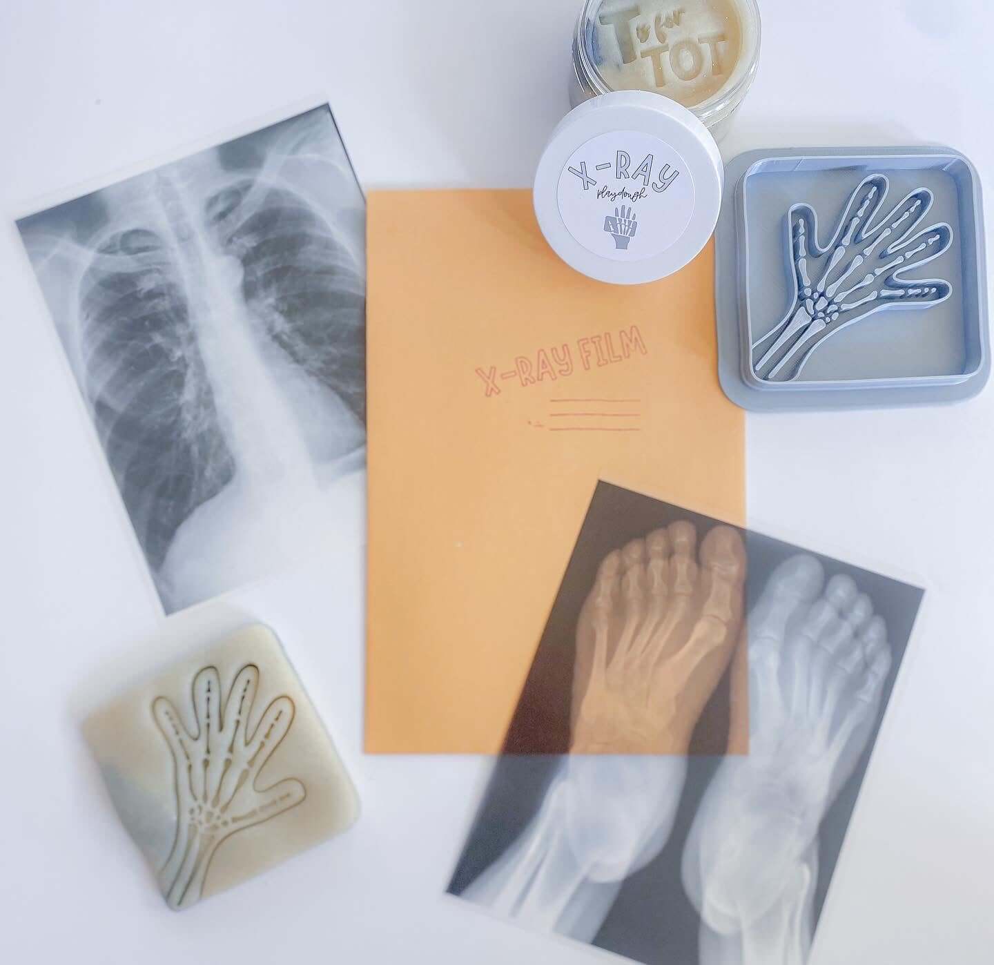 Learn about the human body with this educational play and learn kit for children aged 3-6. Includes a book, working stethoscope, playdough x-ray cutter, lung experiment, and a playdough mat for organ placement.